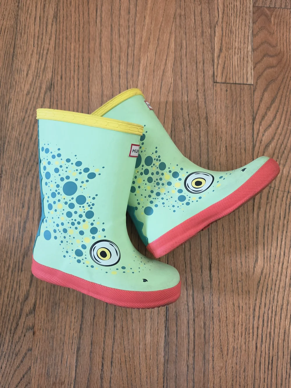 HUNTER Kids' Green Lizard Splash Rain Boots Size 10/ UK 9/ EU 27